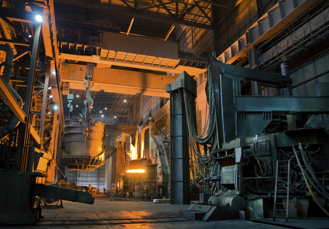large furnace ladle in steel plant